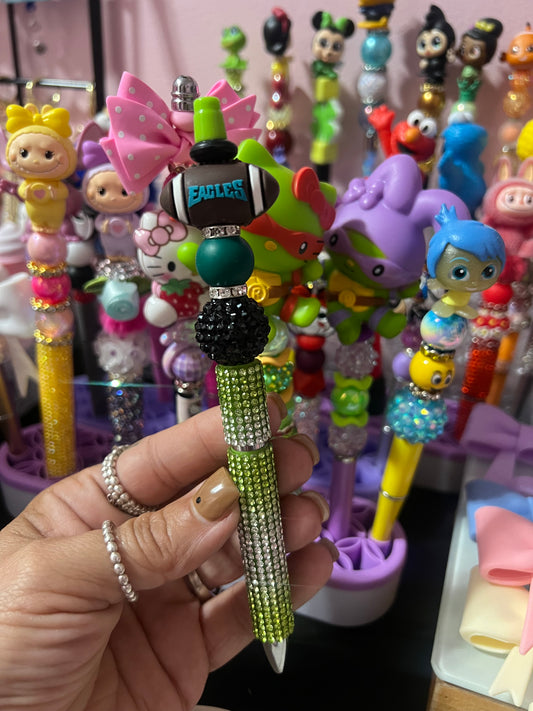 Fancy beaded themed football team pen